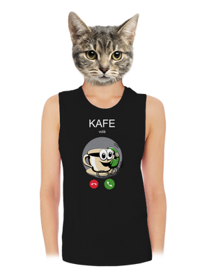 Kafe volá dámské tílko volné Black