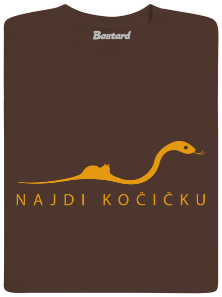 Najdi kočičku pánské tričko Brown