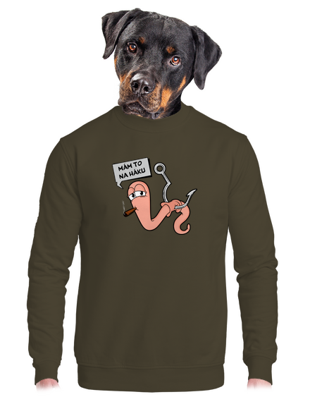 Na háku unisex mikina bez kapuce Urban Khaki