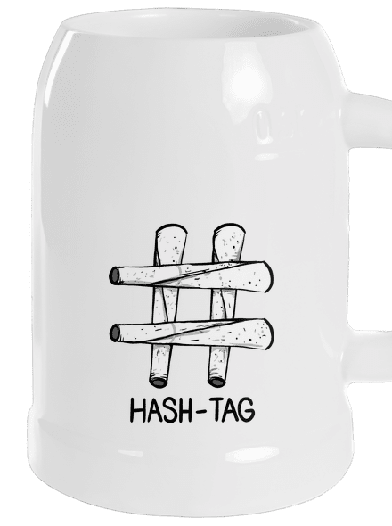 Hash tag půllitr White