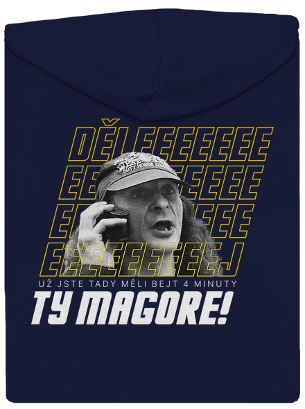 B18: Jiří Kára pánská mikina na zip Navy