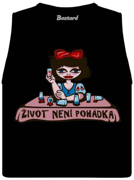 Sněhurka dámské tílko volné Black