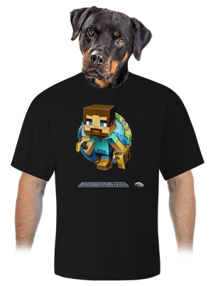 B17: Minecraft unisex tričko oversized Black