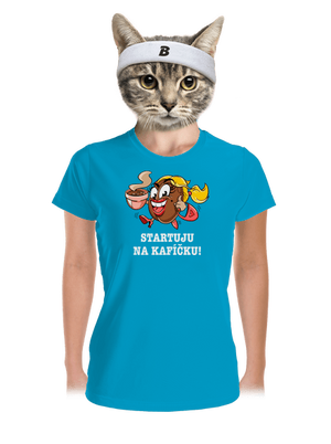 Startuju na kafíčku dámské sportovní tričko Blue Atol