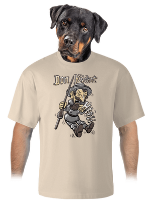 Don Kýchot unisex tričko oversized Almond