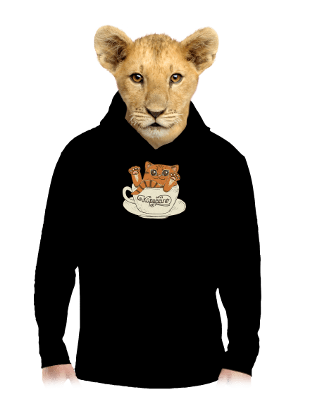 Kapučičíno dětská mikina klokanka Black