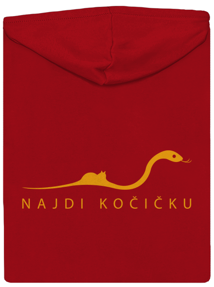 Najdi kočičku pánská mikina na zip Red