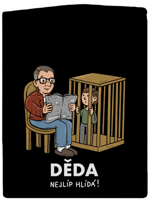 Děda hlídá pánská mikina na zip Black