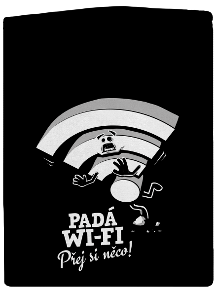 Padá wi-fi pánská mikina na zip Black