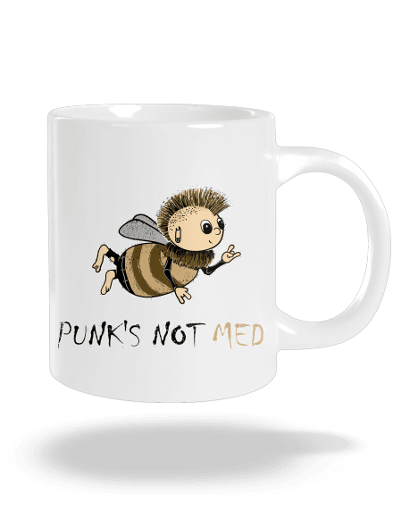 Punks Not Med velký hrnek White