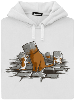 Kočičí hlavy dámská mikina klokanka White