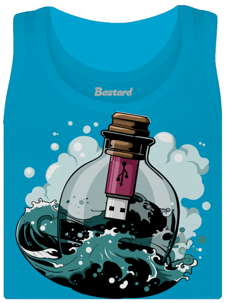 USB vzkaz v láhvi dámské tílko klasické Blue Atol