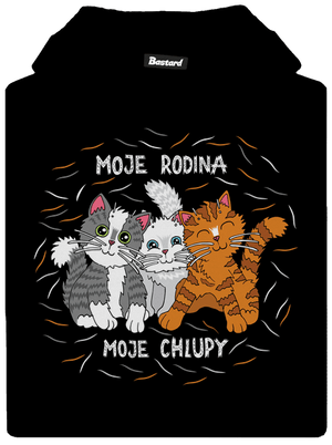 Moje rodina dětská mikina klokanka Black