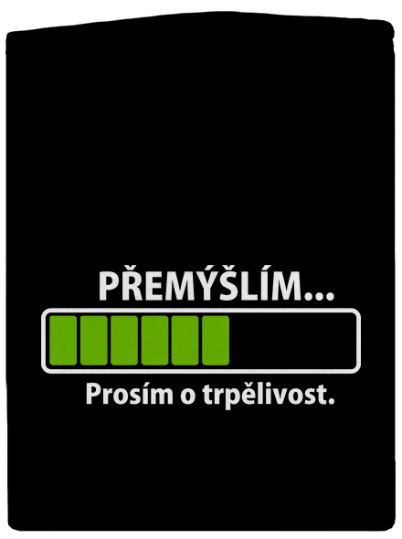 Přemýšlím pánská mikina na zip Black