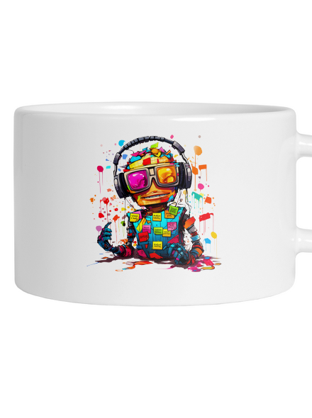 Workaholic robot hrnek makronka White