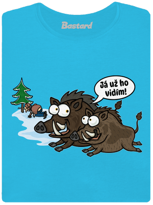 Já už ho vidím dámské tričko s lemem Blue Atol