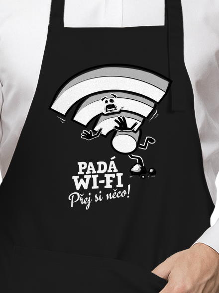 Padá wi-fi zástěra Black