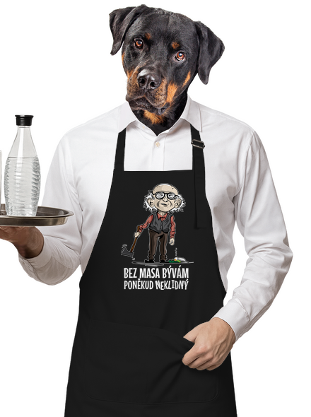 Neklidný bez masa zástěra Black