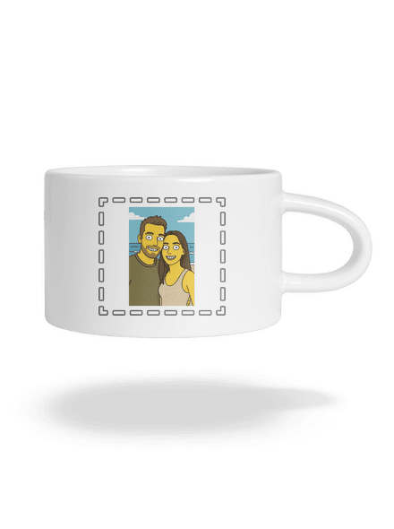 Simpsonovi z vlastní fotky hrnek makronka White