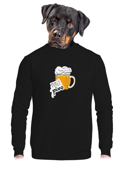 Velký a malý pívo unisex mikina bez kapuce Black