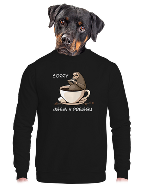 V pressu unisex mikina bez kapuce Black