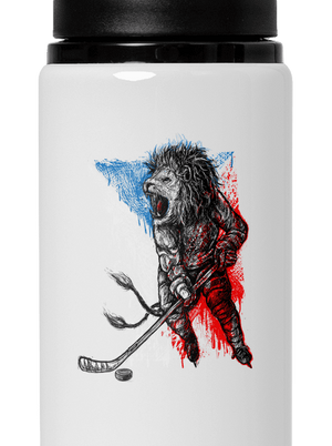 Hokejový lev lahev na vodu White