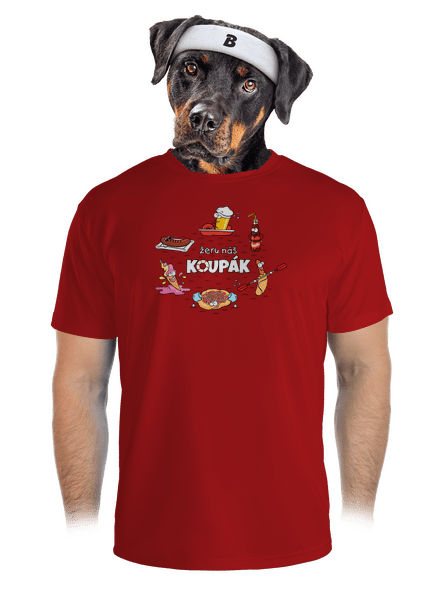 Český koupák pánské sportovní tričko Red Mal