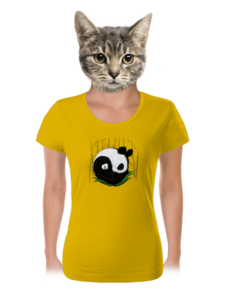 Dvě spící pandy dámské tričko Yellow