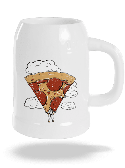 Pizzašutista půllitr White