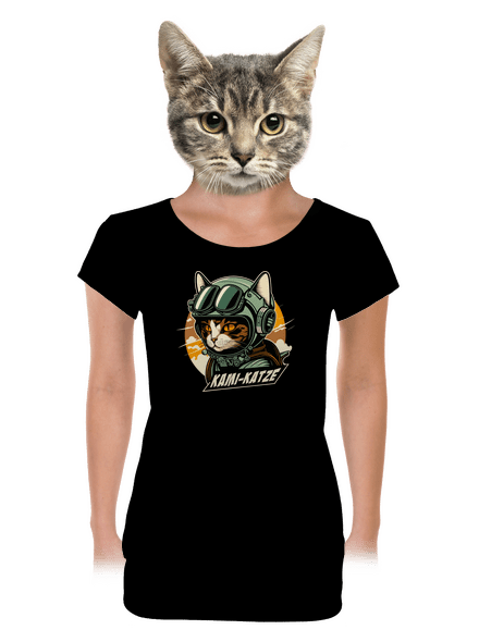 Kami-Katze dámské tričko s lemem Black