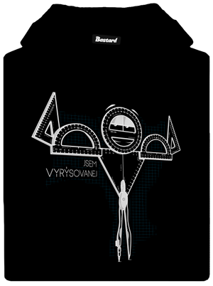 Vyrýsovanej dámská mikina klokanka Black