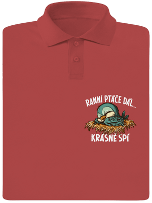 Ranní ptáče spí pánská polokošile Burgundy