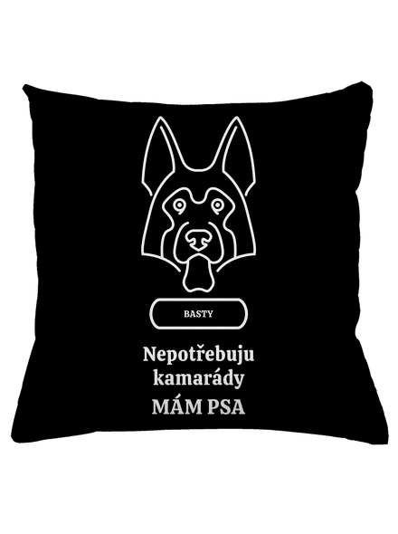 Nemůžu, mám psa polštář Black