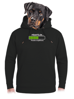 Přemýšlím unisex mikina premium Dark Black