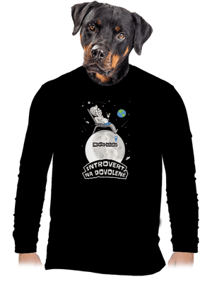 Introvert na dovolené pánské dlouhý rukáv Black