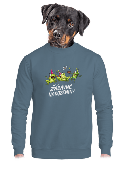 Žábavné narozeniny unisex mikina bez kapuce Nordic Blue