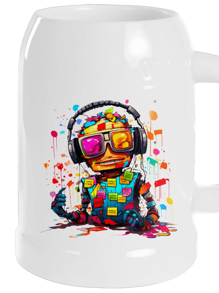 Workaholic robot půllitr White