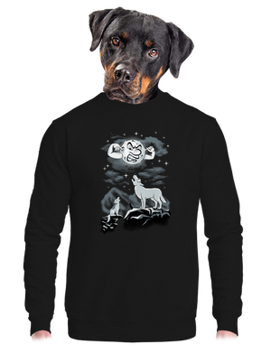 Vlčí árie unisex mikina bez kapuce Black