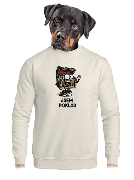 Jsem poklad unisex mikina bez kapuce Off White
