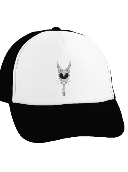 Mimozemská kočka kšiltovka truckerka Black cap