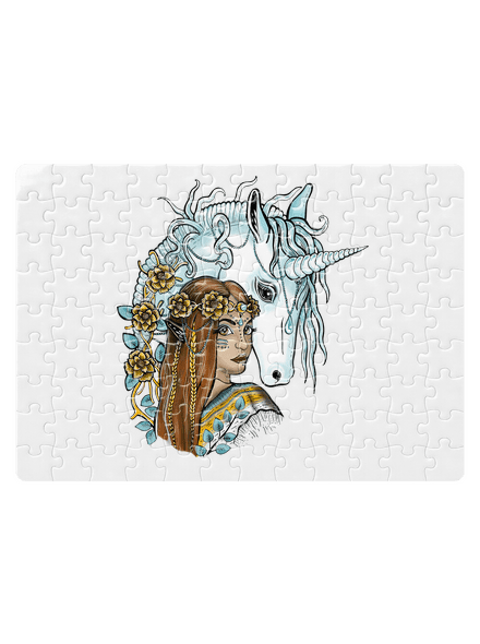 Elfka s jednorožcem puzzle White