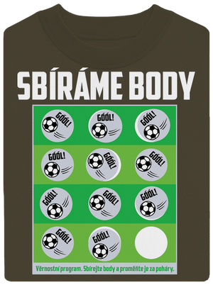 Sbíráme body - fotbal unisex mikina bez kapuce Urban Khaki