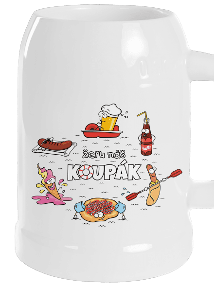 Český koupák půllitr White