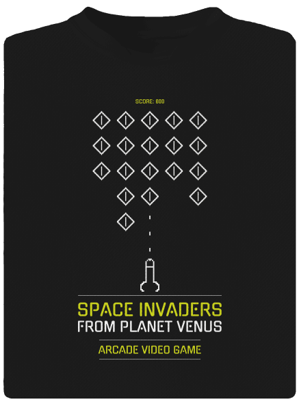 Space Invaders pánské sportovní tričko Black