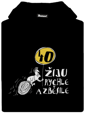 Žiju rychle a zběsile dětská mikina klokanka Black