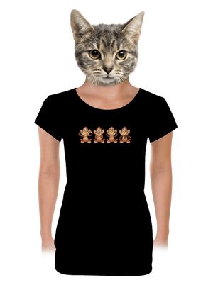 Opička s mobilem dámské tričko s lemem Black