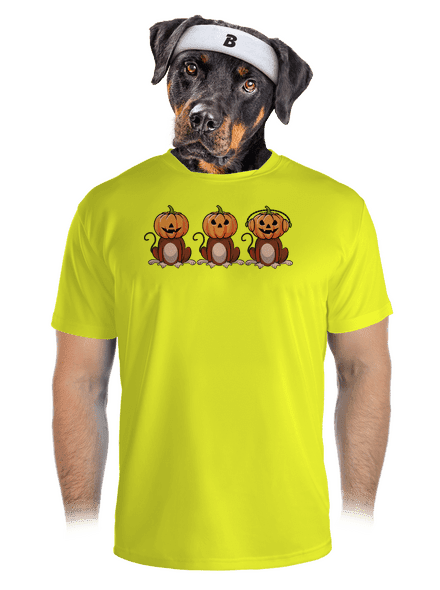 Halloween opičky pánské sportovní tričko Neon Yellow