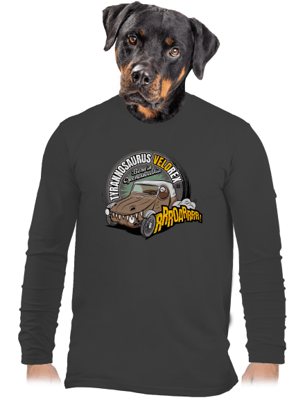 Tyrannosaurus Velorex pánské dlouhý rukáv Dark Grey