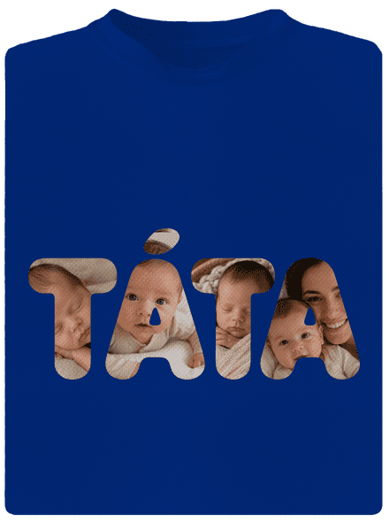 Nápis táta z vlastních fotek pánské sportovní tričko Royal Blue Mal