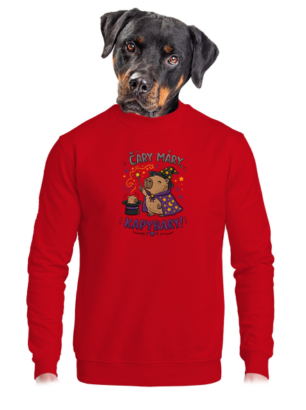 Čáry máry kapybary unisex mikina bez kapuce Red